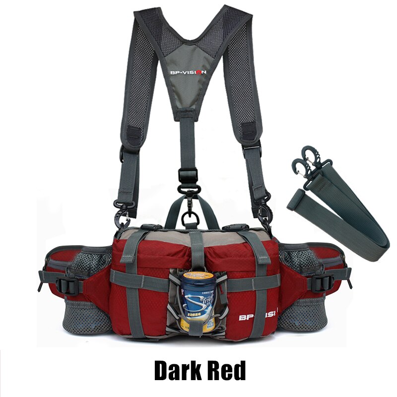 Marsupio sportivo da esterno uomo donna campeggio escursionismo borsa a tracolla da viaggio zaino impermeabile marsupio da pesca: Drak rosso