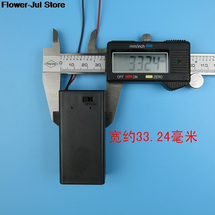 1PCS 9V Battery Case 9V Volt PP3 Battery Holder Box DC Case With Wire Lead ON/OFF Switch Cover