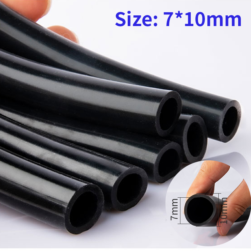 Tubo de silicona negra para riego de jardín, manguera de goma aislante de Grado Industrial, piezas de automóvil negras, identificación Universal de 3mm ~ 10mm: 5m-7x10mm