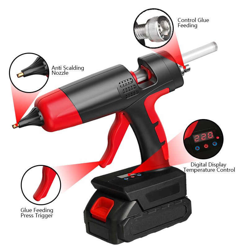 21V 1000W Cordless Melt Glue Gun for 11mm Glue Stick Rechargeable Li-ion Battery Home DIY Repair Tool with Makita Battery