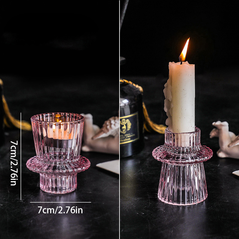 Candelabro de cristal para decoración del hogar, mesa de comedor de boda, centro de mesa, soporte de vela de vidrio, candelabro pequeño
