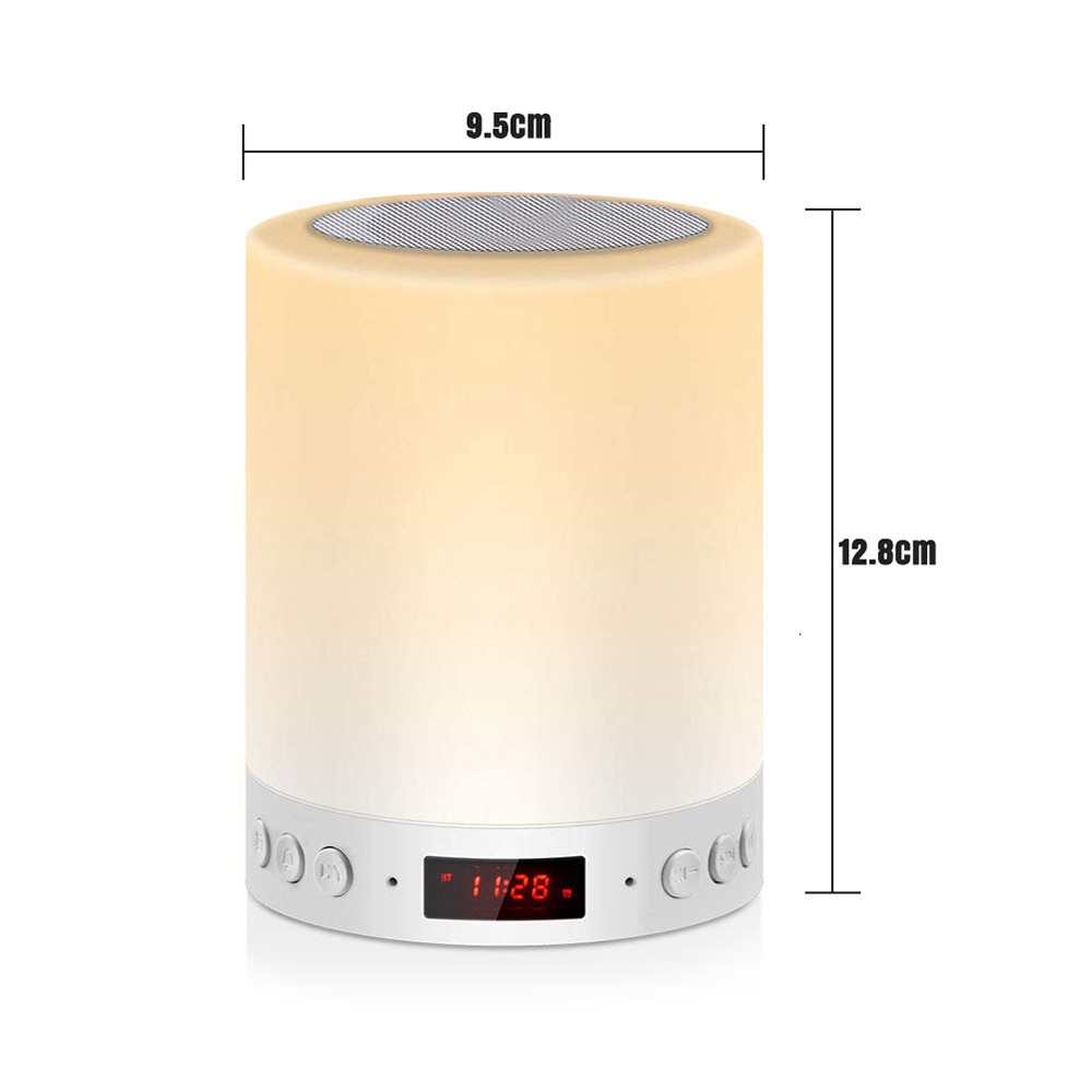 Nachtlampje Met Bluetooth Speaker Draagbare Draadloze Tf Card Bluetooth Speaker Touch Control Kleur Led Nachtkastje Lamp