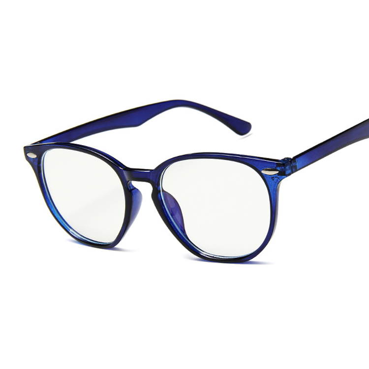 Ronde Brillen Vrouwen Mannen Mode Kat Bril Frame voor Vrouwelijke Transparante Nep Bril Leuke Clear Glazen Frame: Dark Blue