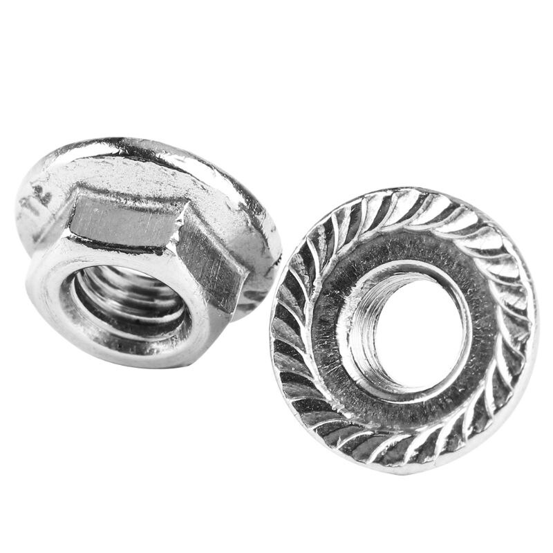 20PCS M6/M8 Stainless Steel Flanged Hex Nuts Antiskid Lock Nut Screw Cap with Serration for 3D Printer Parts Accessories