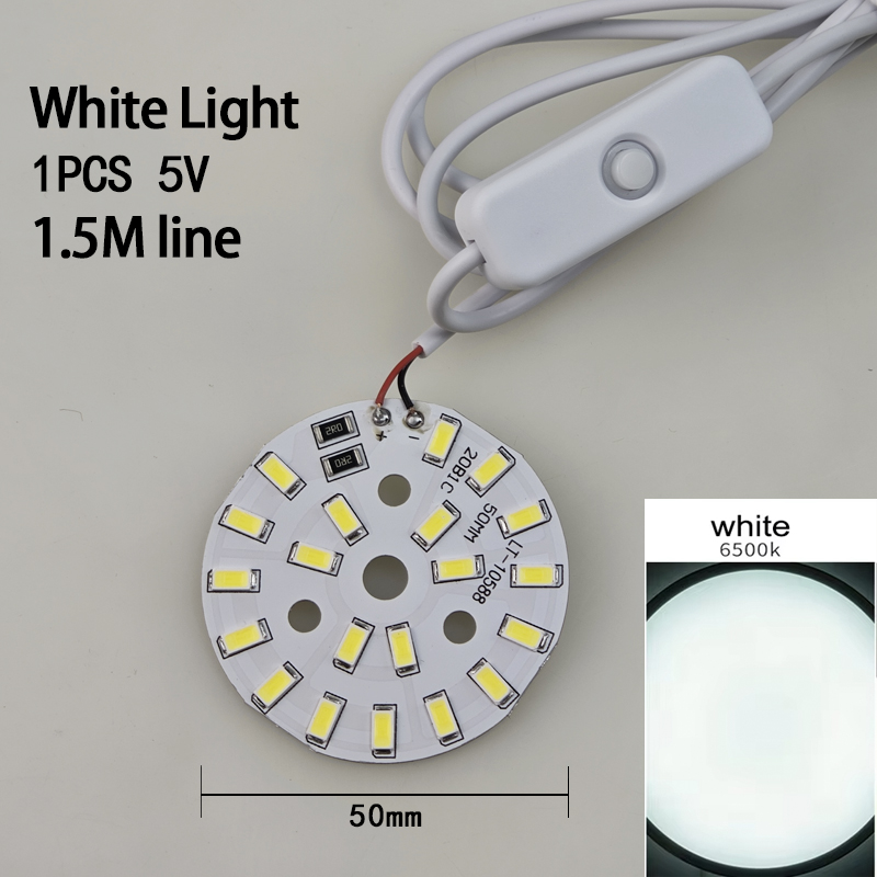 Warm Witte Kleur DC 5 V 10 W USB LED Verlichting 5730 Chip Enkele Dimmer Lezen Nacht Bureau Boek tablet Leeslamp Schakelaar Voedingskabel: Bruin