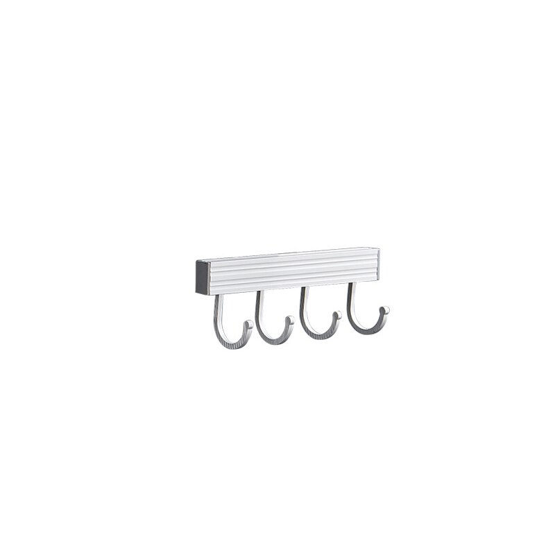 Badkamer Kapstok Muur Gemonteerde Ruimte Aluminium Opslag Hanger Home Kitchen Gratis Punch Lepel Vork Organizer Badkamer Accessoires: 4 hooks