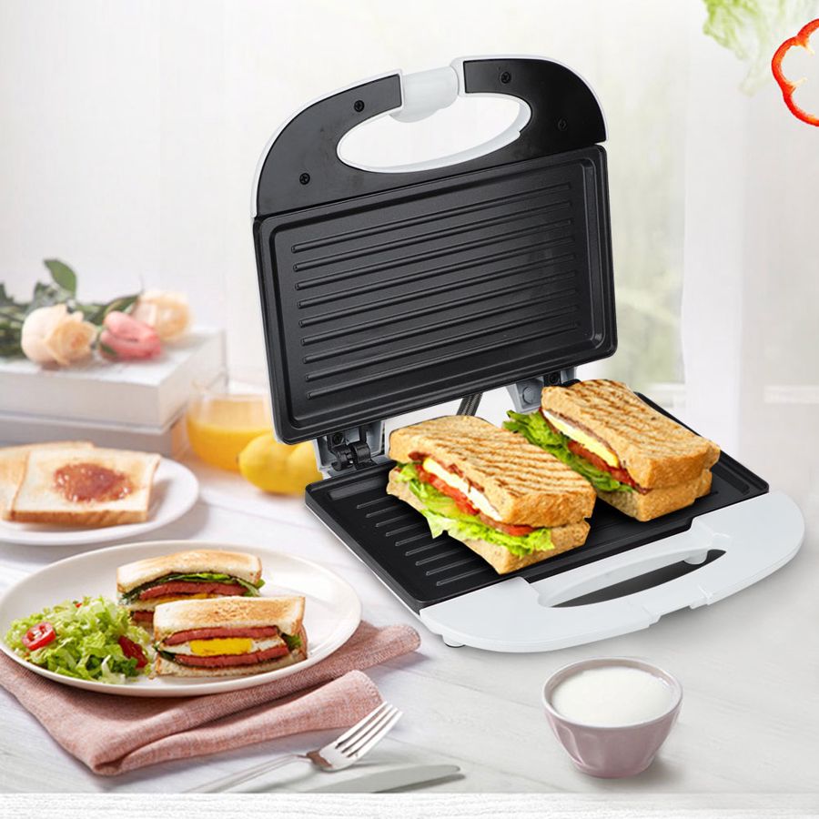 Elektrisk sandwichmaskine grill panini non-stick pande vaffel brødrister kage morgenmadsmaskine grill steak stegeovn 750w 220v