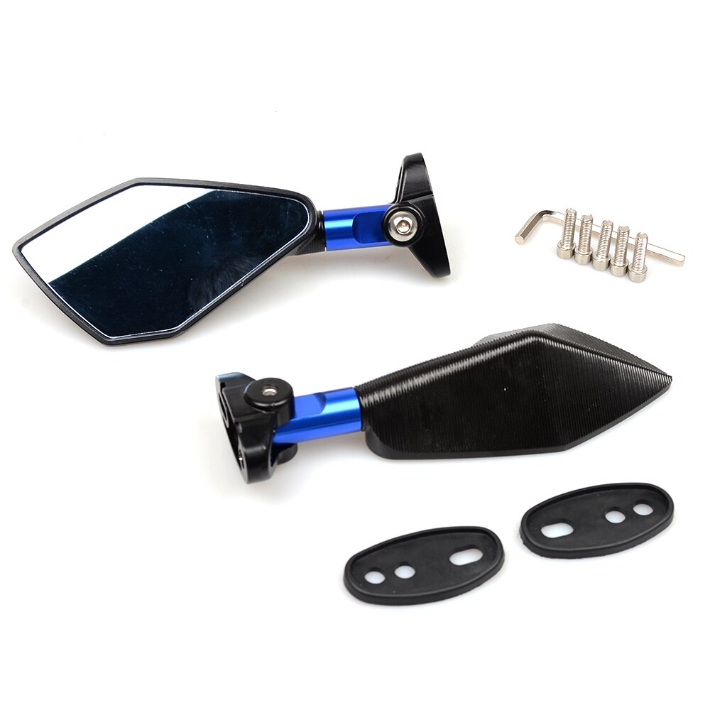 Motorfiets Spiegels Accessoires Rear View Side Spiegel voor KAWASAKI ZX6R ZX7R ZX9R ZX12R ZZR 400 ZX10R NINJA 300 YZF R1 r3 R6 FZ6: Blauw