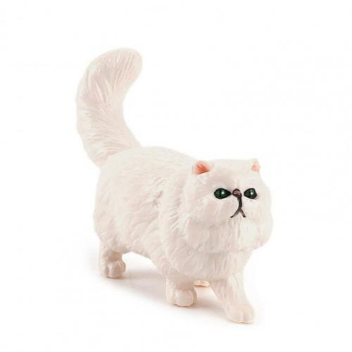 Simulation animal cat model domestic cat flower cat solid bristle cat Persian cat mini hand-made ornaments: I