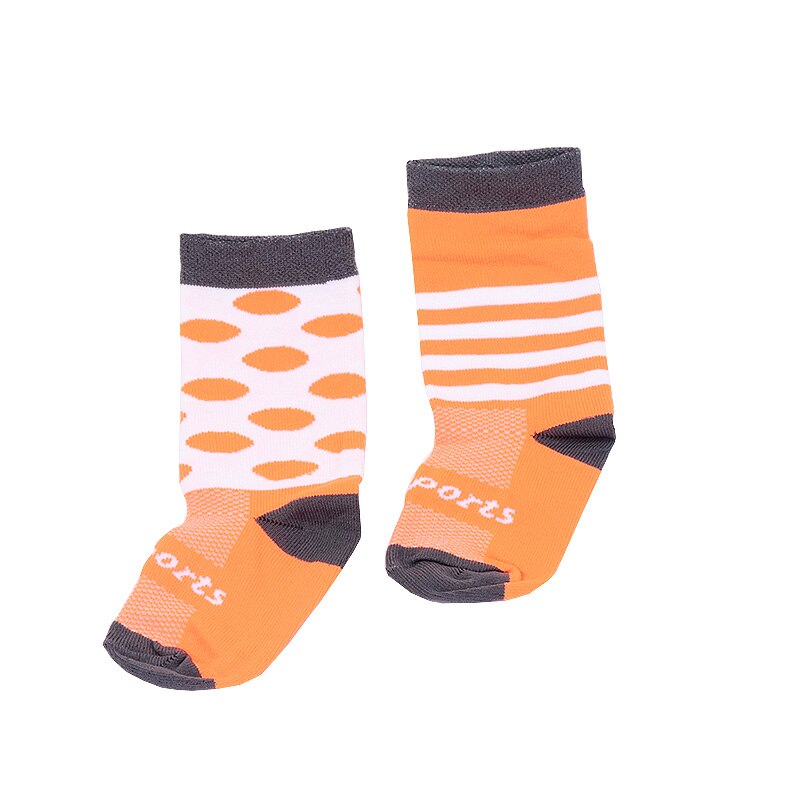 Kids Cycling Socks Protect Feet Breathable Wicking Sports Sock Outdoor Road Boy Girl Bike Nylon Socks Bicycle Accessories: Orange Gray