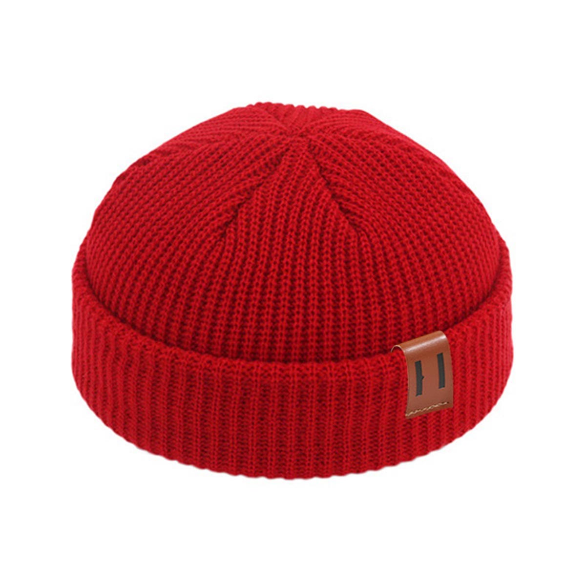 Dames meisjes wintermutsen gebreide wintermutsen skullies halve meloen mutsen heren warme mutsen unisex gorras: Rood