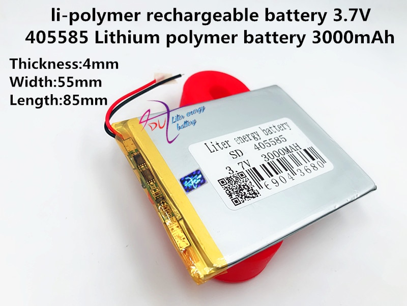 Bateria de polímero de lítio 405585 v 3.7 mah, mais nova bateria recarregável de íon de lítio acumulador para banco de energia móvel diy, e-book