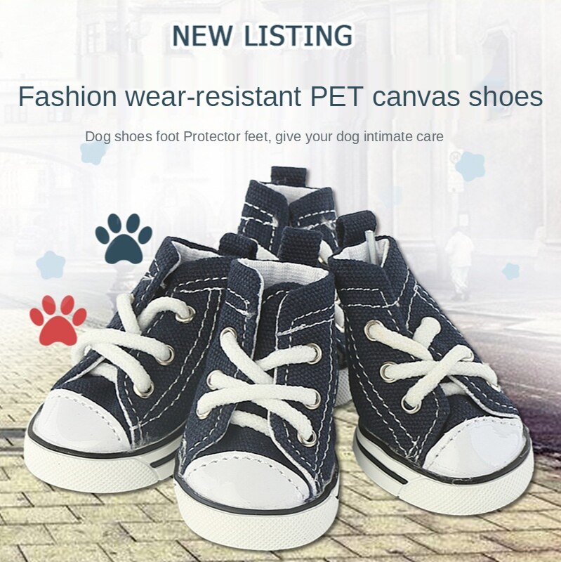 Pet Dog Shoes Cowboy Canvas Shoes For Dogs Breathable Anti-slip Dog Boots For Small Large Dogs Chihuahua Pet Product
