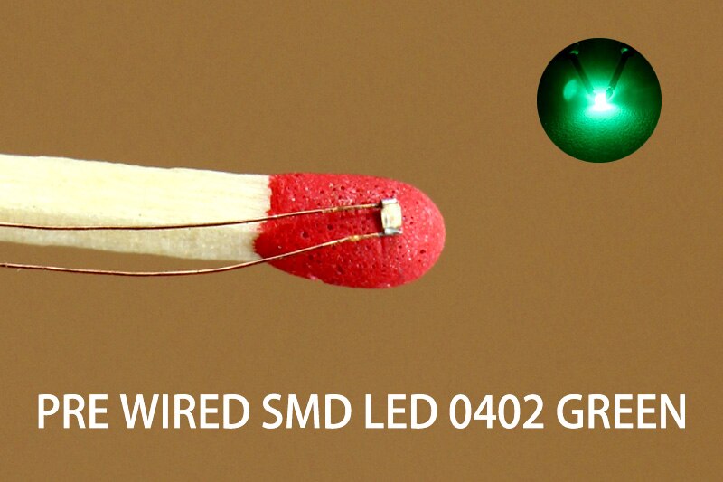 C0402 40pcs Pre-soldered micro 0.1mm Copper Wired 0402 SMD Led Light Different Colors RED ORANGE BLUE YELLOW GREEN: Green