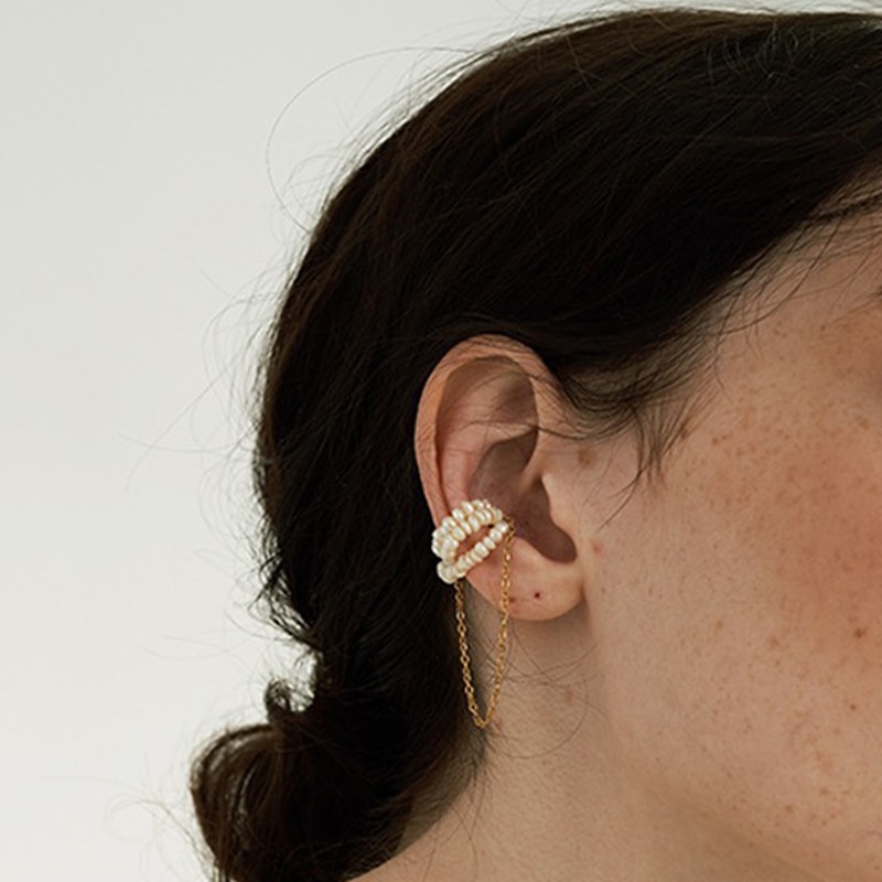 AOMU Catena Della Perla dell'annata Magnete Osso Orecchio Dei Monili Della clip dell'orecchino per Le Donne Del Regalo Del Partito no piercing
