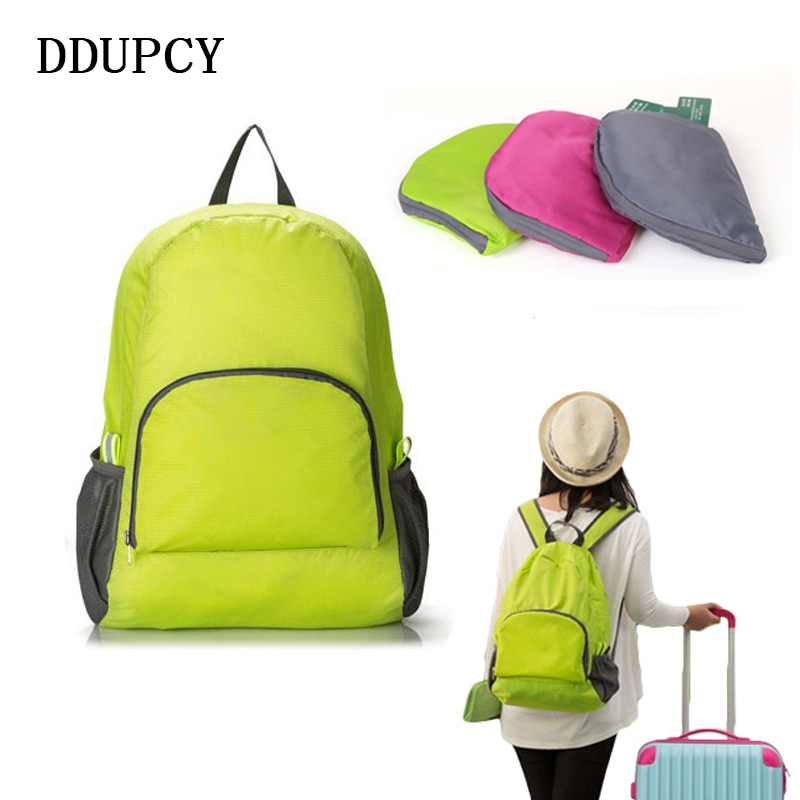 Portable voyage sacs à dos Zipper solide en Nylon sac à dos voyage femmes hommes sacs à bandoulière sac pliant