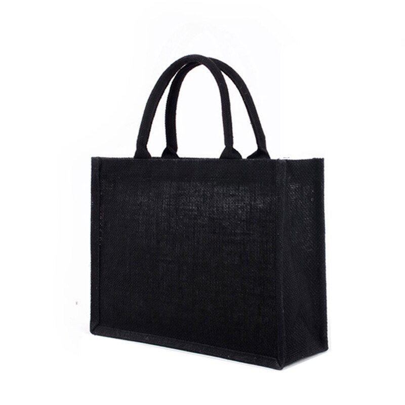 Jute muleposer jutepose med blødt håndtag til kvinder shopping håndtaske brudepige juletakkefest arrangør: 32 x 24 x 10cm