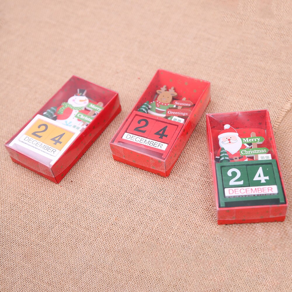 cute Wood Christmas Advent Calendars Christmas Decorations for Home Xmas Ornament Children's Christmas E