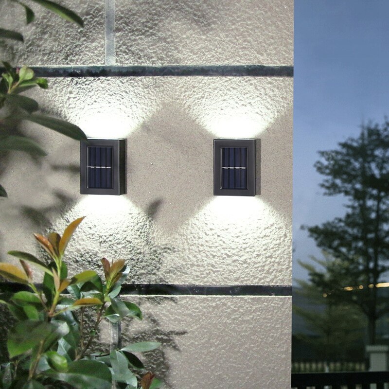 4pc solar led vegglampe utendørs vanntett vegglampe lys opp og ned hage husholdning dekorativ belysning lampe