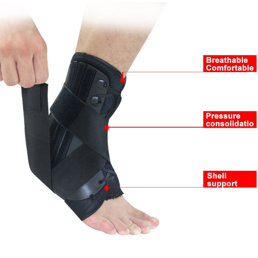 Lace Up Sport Pijn Letsel Veiligheid Elastische Achillespees Ondersteuning Pad Guard Running Verstelbare Stabilizer Enkel Brace