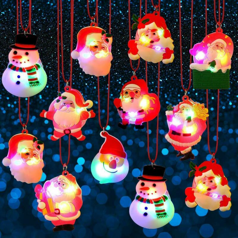 LED Light Kerstman Ketting Hanger Kerstmis Kid Kind Ketting Ornamenten Glow Feestartikelen