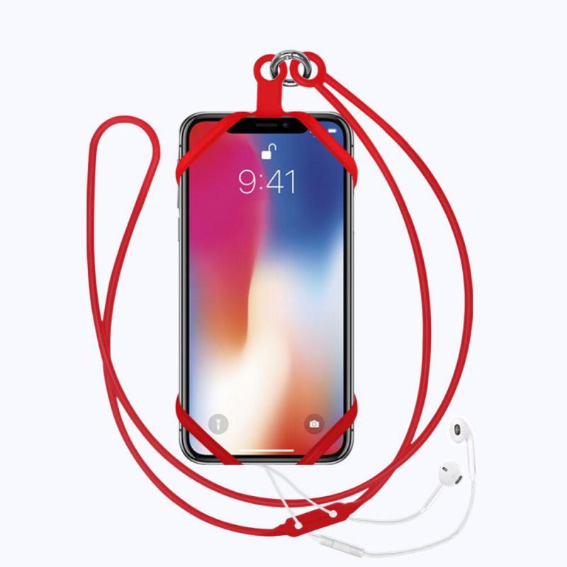 Silicone Sports Lanyards Strap For iPhone 12 Pro X XS MAX Ring Phone Holder Stand Neck Hanging Sling For Samsung Huawei Xiaomi