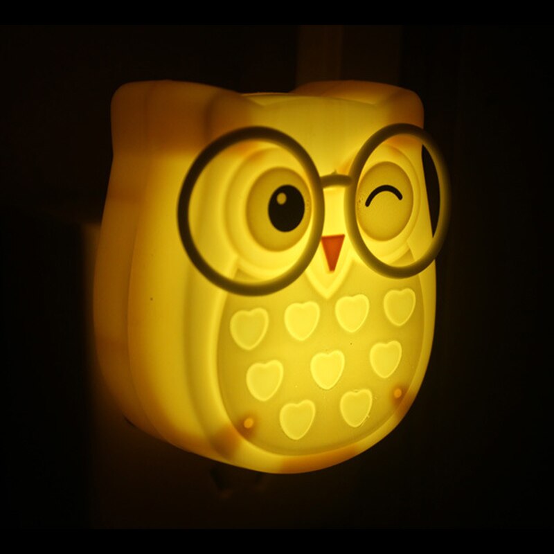 4 Colors Mini Owl Led Night light Auto Sensor Light Control Lamp EU US Plug Child Kid Baby Bedside Bird Light Socket nightlight