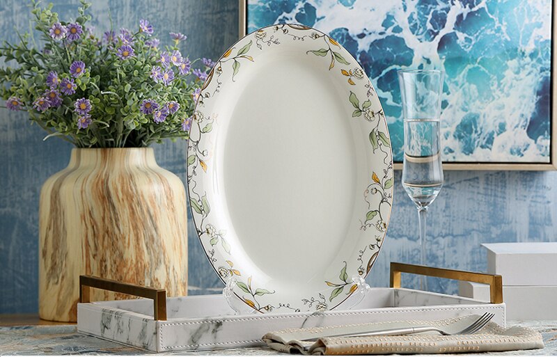 Fine Bone China Charger Plate PALMS main image 1