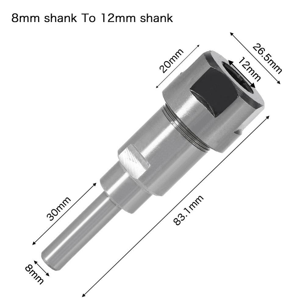 1/4 8mm 1/2" Shank Milling Cutter Extension Conversion Adapter rod Collet Chucks Hard Alloy Router Bit End Mills Collet Tweezer: 8 to 12mm