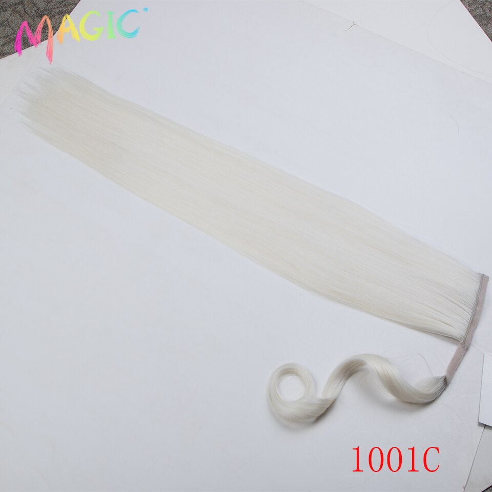 Magic Synthetische Lange Rechte Paardenstaart Haar 32 Inch Wrap Around Clip In Paardenstaart Haar Hittebestendige Staart Synthetische Extensions: 1001C