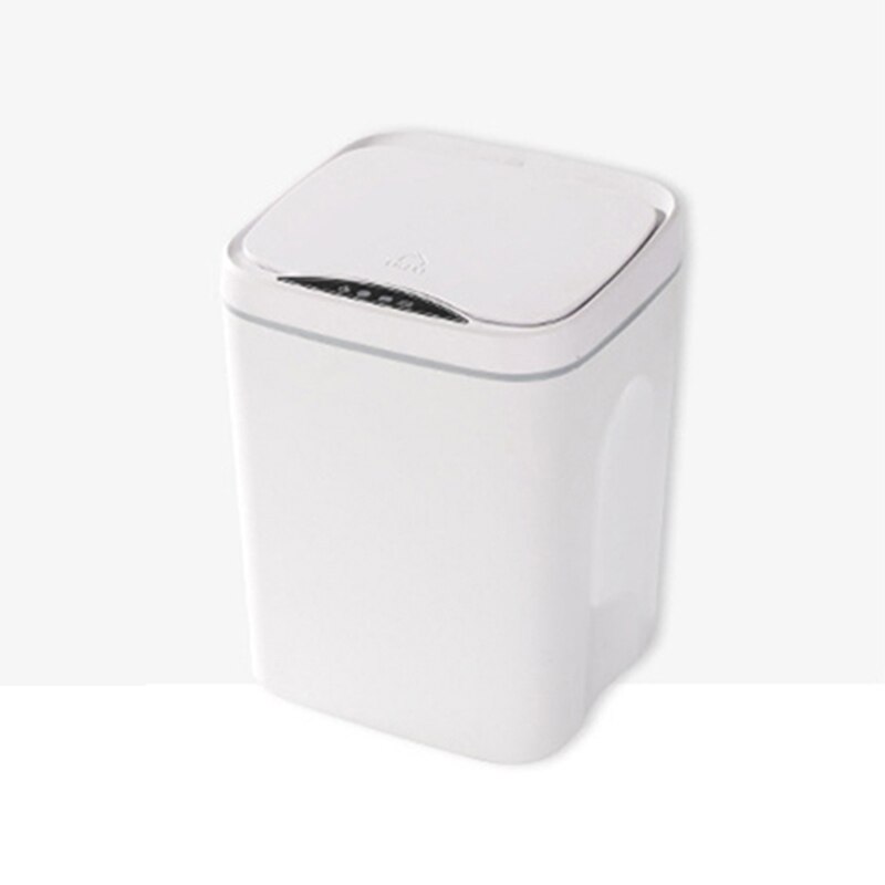 16L Smart Trash Can Automatic Induction Dustbin Infrared Sensor Waste Bin For Kitchen Bath Home Intelligent Electric Garbage Bin: white / 14L