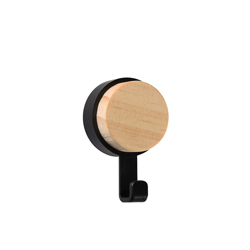 Perchas de madera para colgar en la pared, accesorios de decoración del hogar, de almacenamiento para colgar ropa perchero, llavero: Black - 1 Hooks