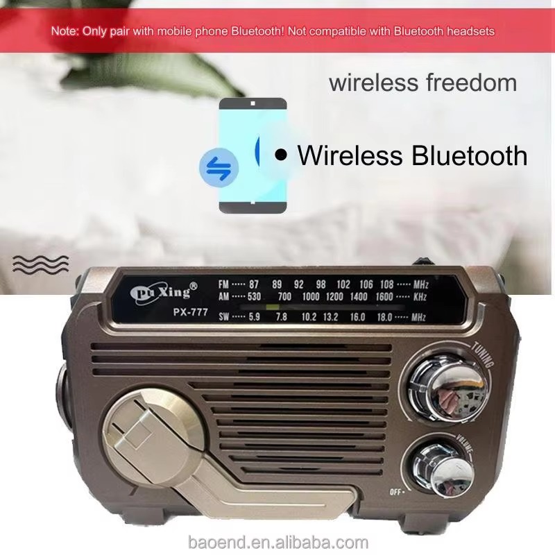 Portable Retro Solar Rechargeable Radio AM/FM/SW O... – Grandado