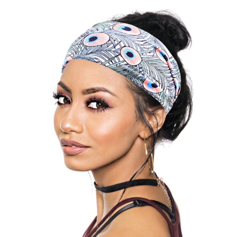 Sportliche lauf-stirnbänder, unisex, bedruckt, für damen, dehnbar, batik-haarband, elastisches, rutschfestes turban-kopftuch