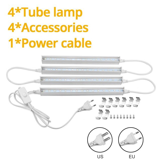 5W 25W 45W Growing Lamp LED Plant Growth Light Full Spectrum Plant Grow Light Lighting Phytolamps For Plants Flowers Cultivation: 4PCS Tube Lamp / 110V US Plug