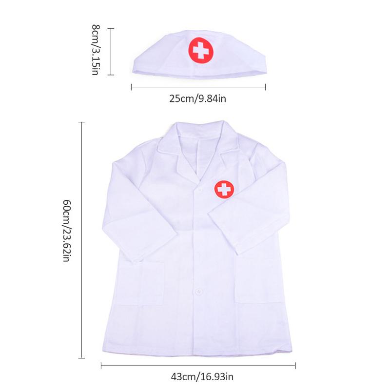 Tenue enfant jeu de rôle deguisement docteur salopette robe blanche uniforme infirmier