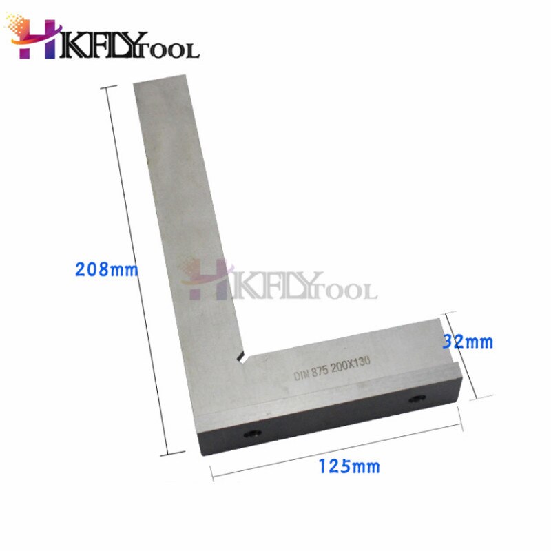 Regla de hoja de ángulo de 90 grados, regla cuadrada de borde plano de acero inoxidable con Base ancha, herramienta de medición de Base ancha Industrial, 1 ud.