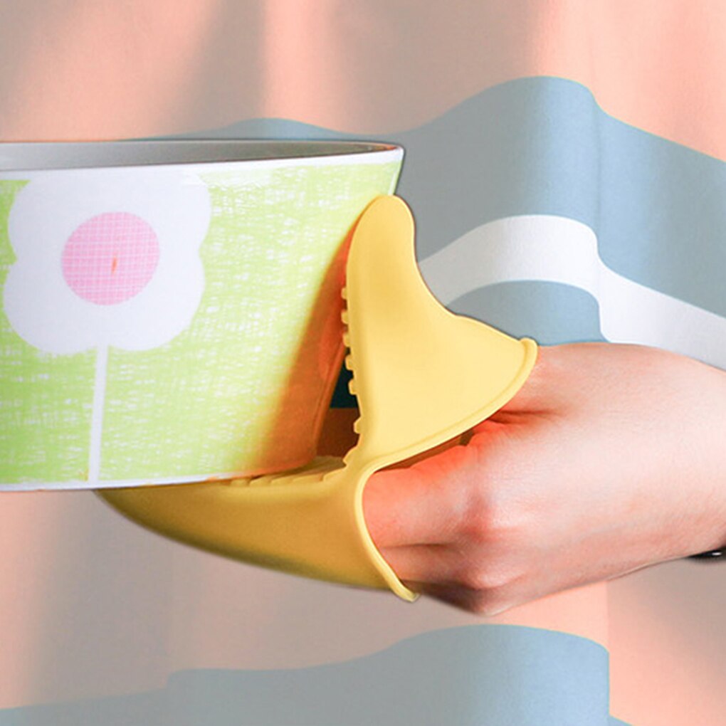 1pcs Heat Resistant Silicone Glove Microwave Oven Mitts Anti-slip Anti Scald Hand Clip Kitchen Cooking Pinch