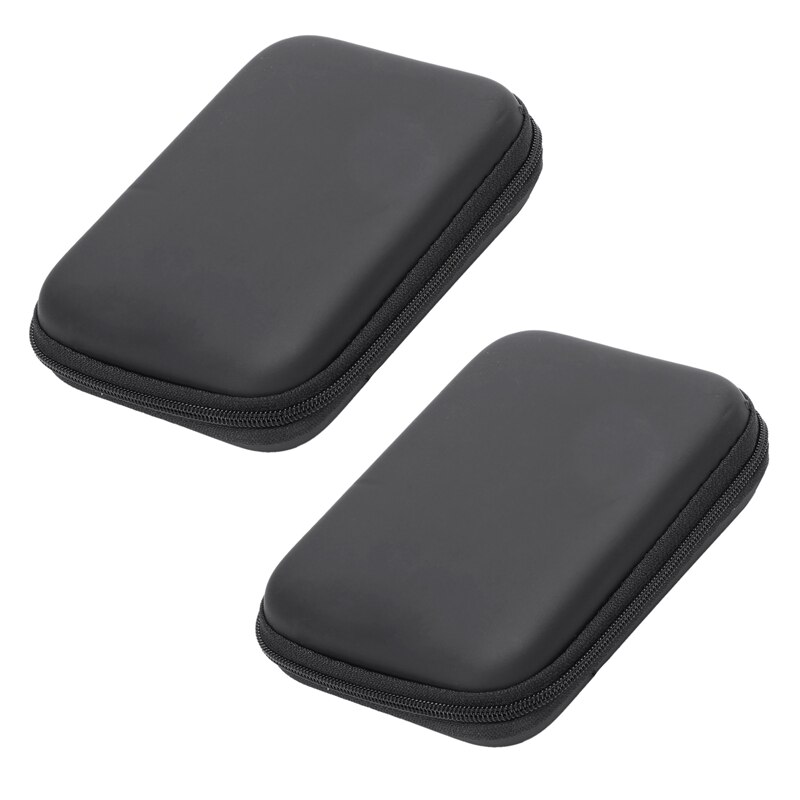 2X Portable Hard Disk Drive Shockproof Zipper Cover Bag Case 2.5Inch HDD Bag Hardcase Black