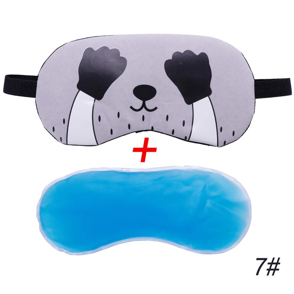 Schlaf Augen Maske Nette Katze Karikatur Hilfe Komfortable Eis Kompresse Gel Reise Schlaf-Rest-auge Schatten Abdeckung Augenbinde: 7 mit Eis Gel-A