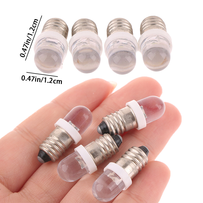 5 stk.  e10 led-pære  e10 dc 3v 6v 12v 24v instrumentpære  e10 indikatorpære gammeldags lommelygte fakkel gør-det-selv-arbejde mini-lys