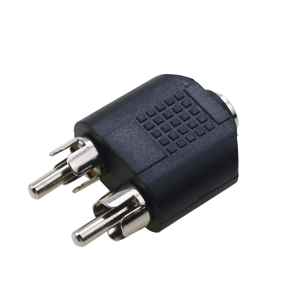 2 STUKS Dual RCA Male/Vrouwelijk naar RCA 3.5mm 6.5mm 6.5mm 1/8 "1/4" mono stereo adapter Connector: Zilver