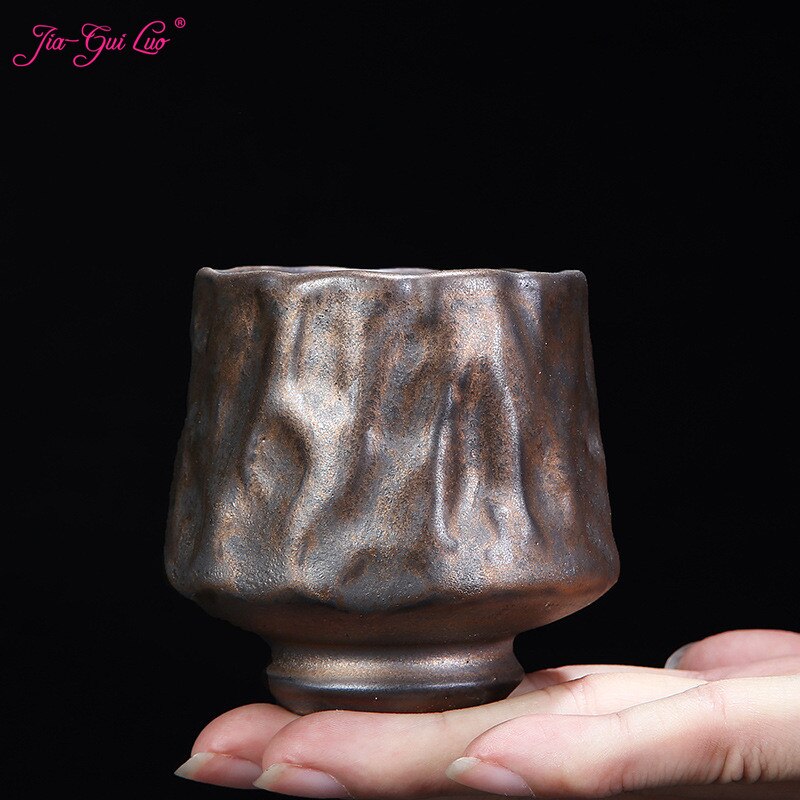 JIA-GUI LUO taza de té japonesa de cerámica taza de café juego de tazas de té de viaje horno de té transformada taza Maestro de cerámica dorada I065
