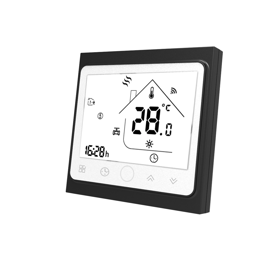 Tuya smart wifi touch termostat temperatur trådløs controller til gasfyr tør kontakt & passiv fungerer alexa google home: Hvid og sort / Ingen wifi