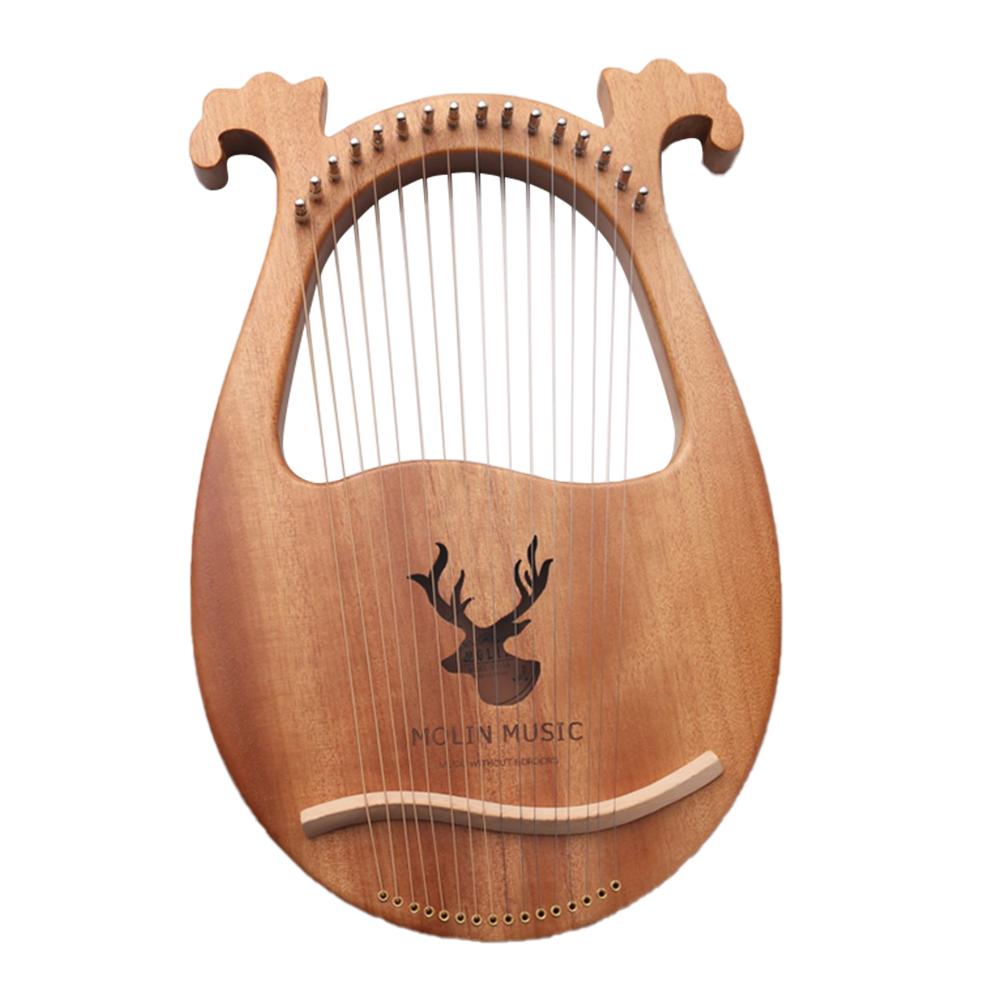 16- note lyre harpe sæt hård mahogni hård bærbar med tuning skruenøgle sort opbevaringspose harpe sæt til professionelle perfekte: Brun