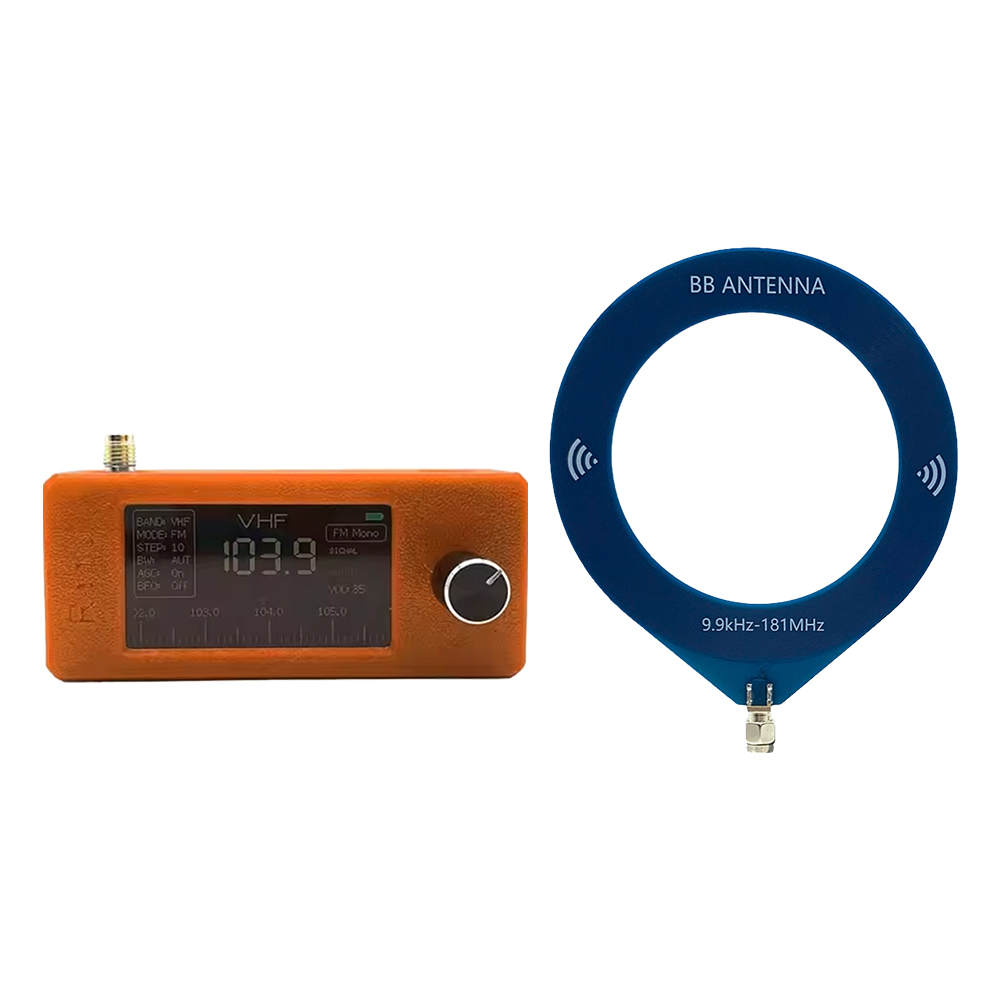 SI4732 Bærbar Radio Mottaker - 0.5-108MHz HF SW MW VHF LSB USB AM FM - Oppladbart Batteri: Hvit