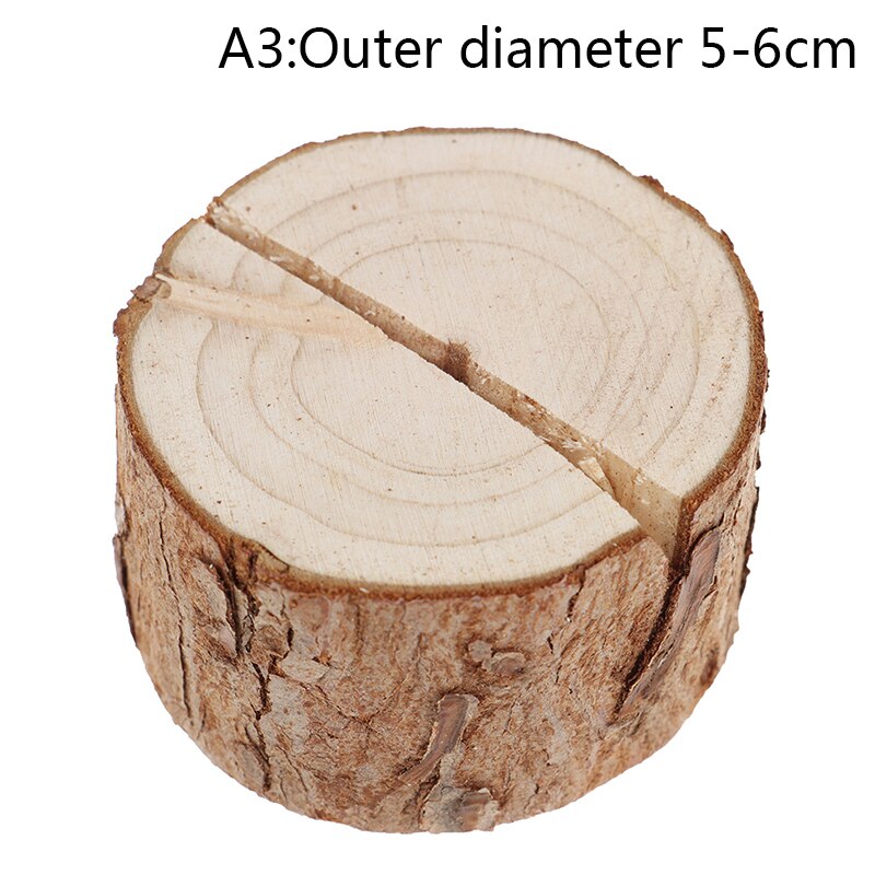 5PCS Wooden Bark Memo Holder Memo Stand Wedding Party Table Decor Natural Woode Pile Name Place Card Photo Holders: Red