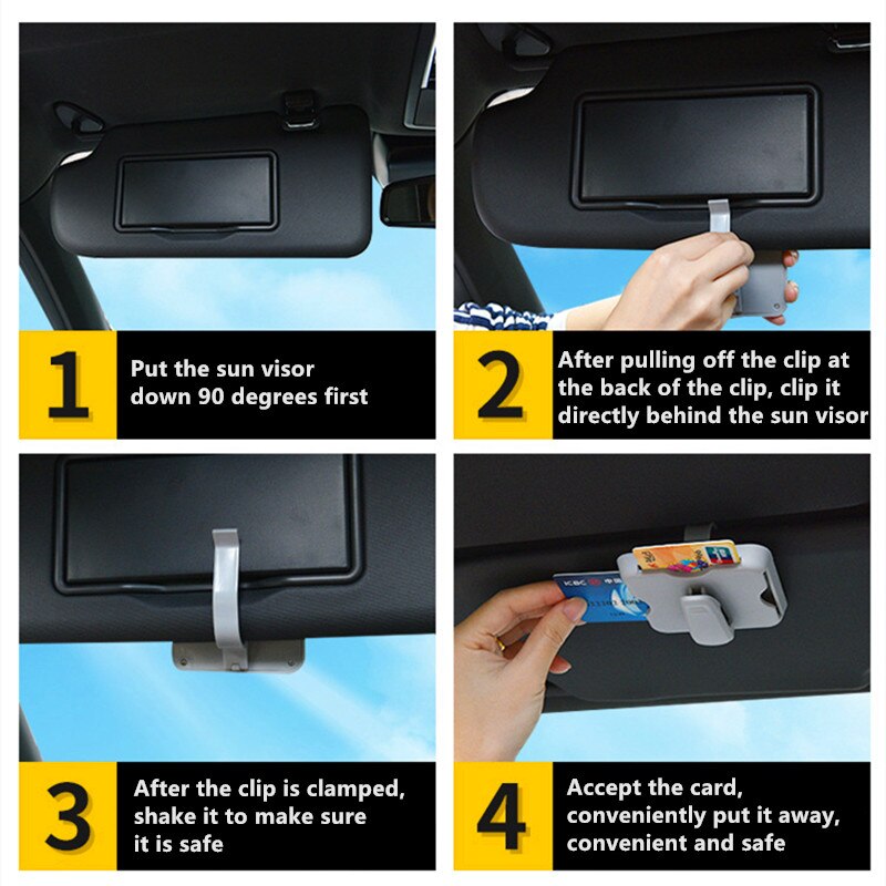 Auto Bril Case Zonneklep Bril Clip Zonnebril Houder Ic Card Clip Organizer Auto-Styling Auto Accessoires Interieur Voor vrouwen