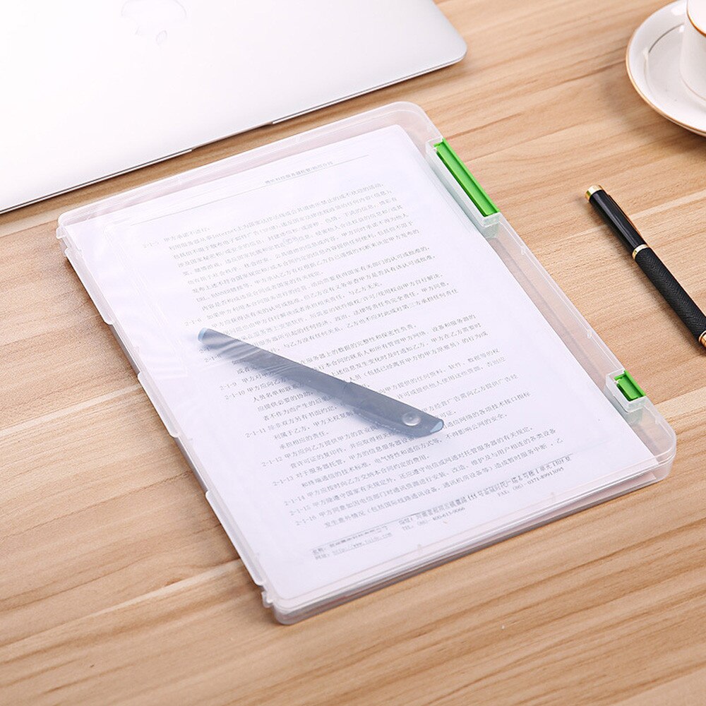 A4 Transparent Storage Box Clear Plastic Document Paper Filling Case File