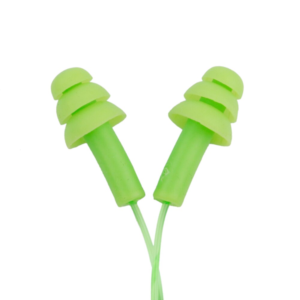 Vandtætte, bløde silikone-ørepropper rejser søvnstøjforebyggelse ørepropper støjreduktion svømning ørepropper øreprop: Grøn